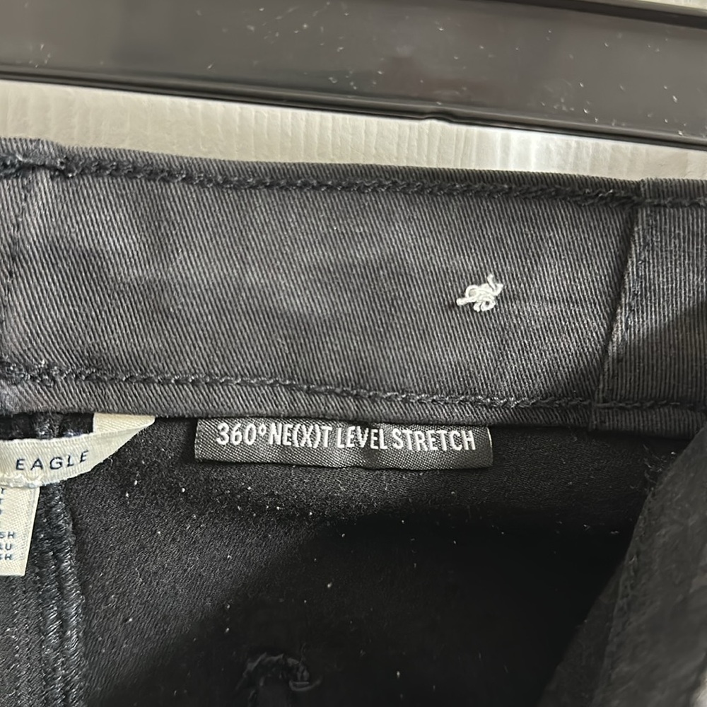 American Eagle Black Charcoal Lace Up Pull-On Jeggings Size 10 Short - Picture 5 of 6